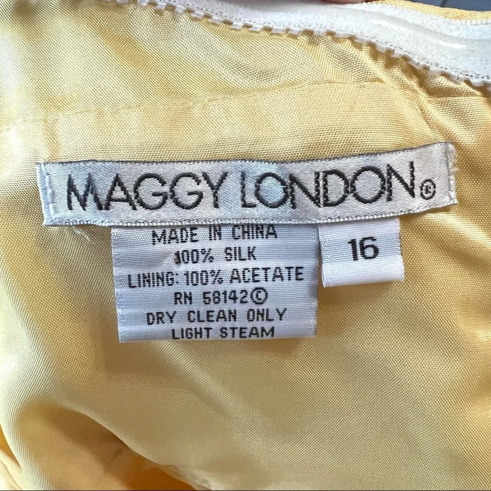 Maggy London Yellow Silk Halter Fit & Flare Dress_11